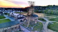 Bergwerk Haard F&ouml;rderturm Industriefotografie Ruhrgebiet Nachtfotografie Bergbau Fotograf Oer Erkenschwick TFP Shooting Pottblitz Drohne